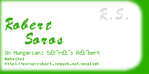 robert soros business card